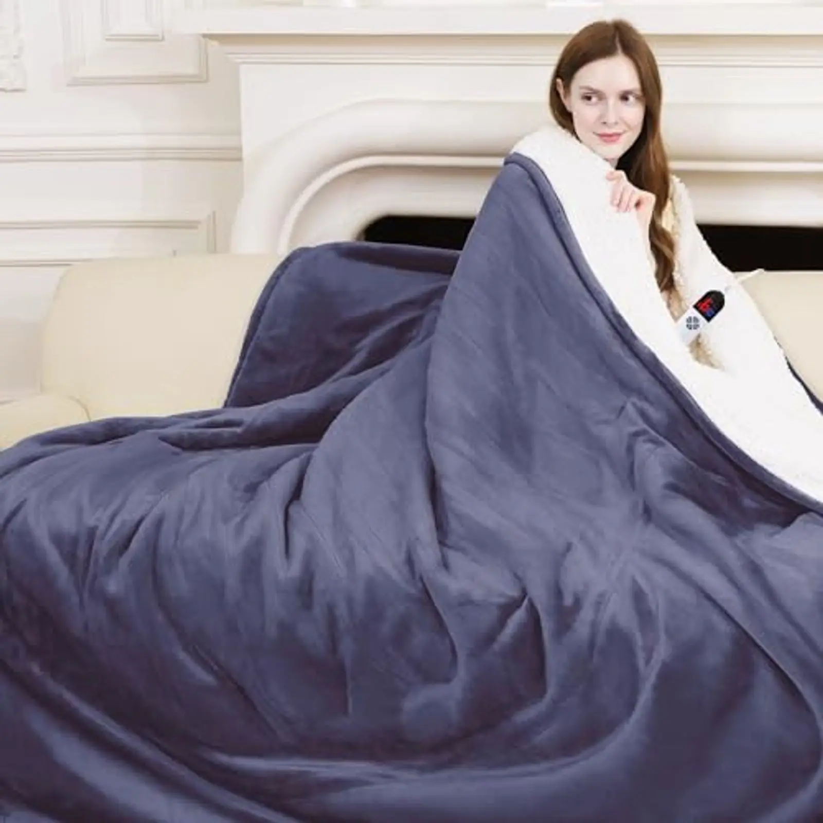 

Full Size Electric Heated Blanket 72x84 Flannel Soft Warm Blanket with 6 Temperature Settings 10H Timer Fast Heating Purple