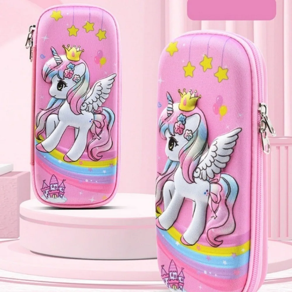 ‌   Trousse à crayons de dessin animé licorne 3D |   Boîte de rangement multifonctionnelle de papeterie EVA pour étudiants |   Fournitures scolaires étanches