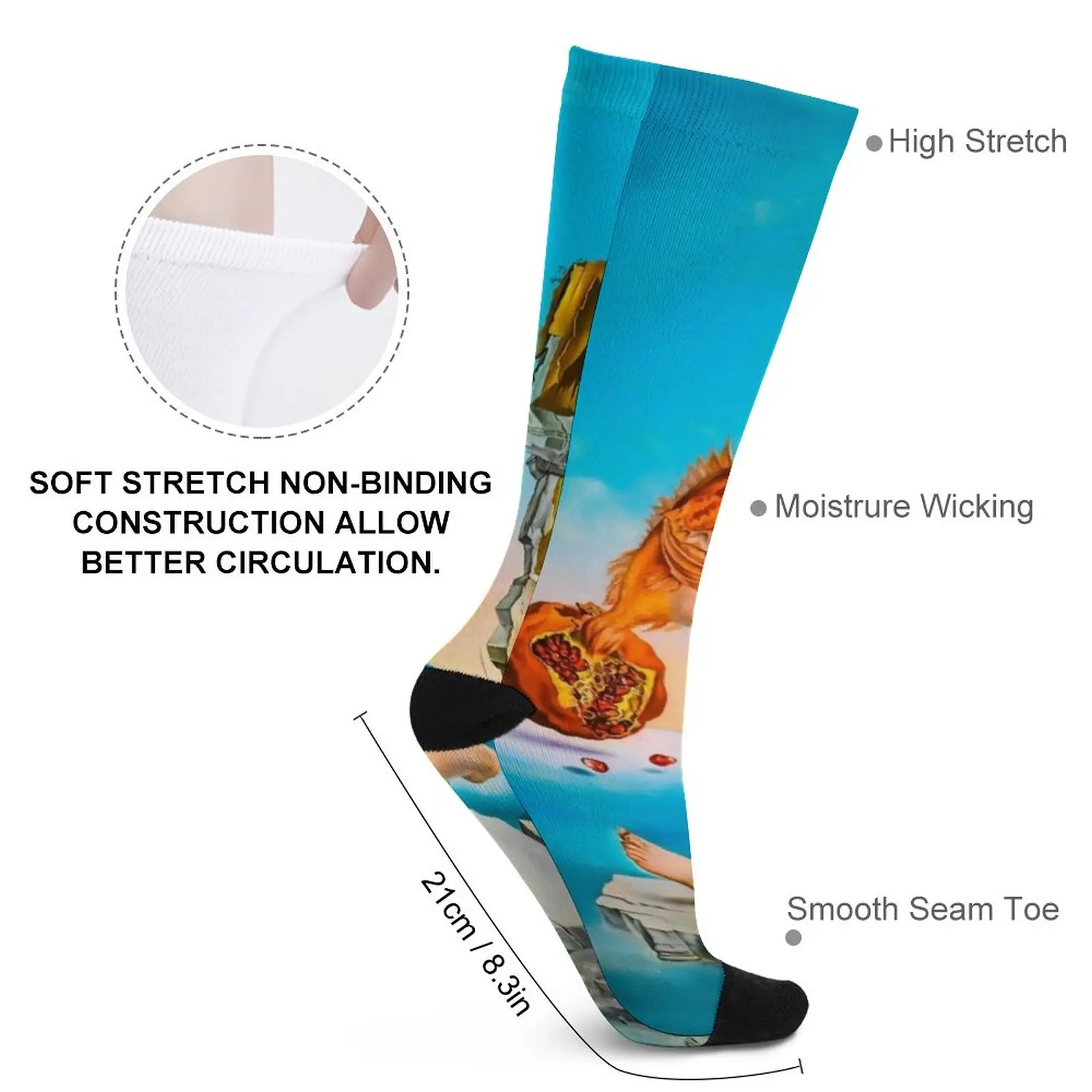 Salvador Dalí\'s Dream Socks sports and leisure sports socks for men