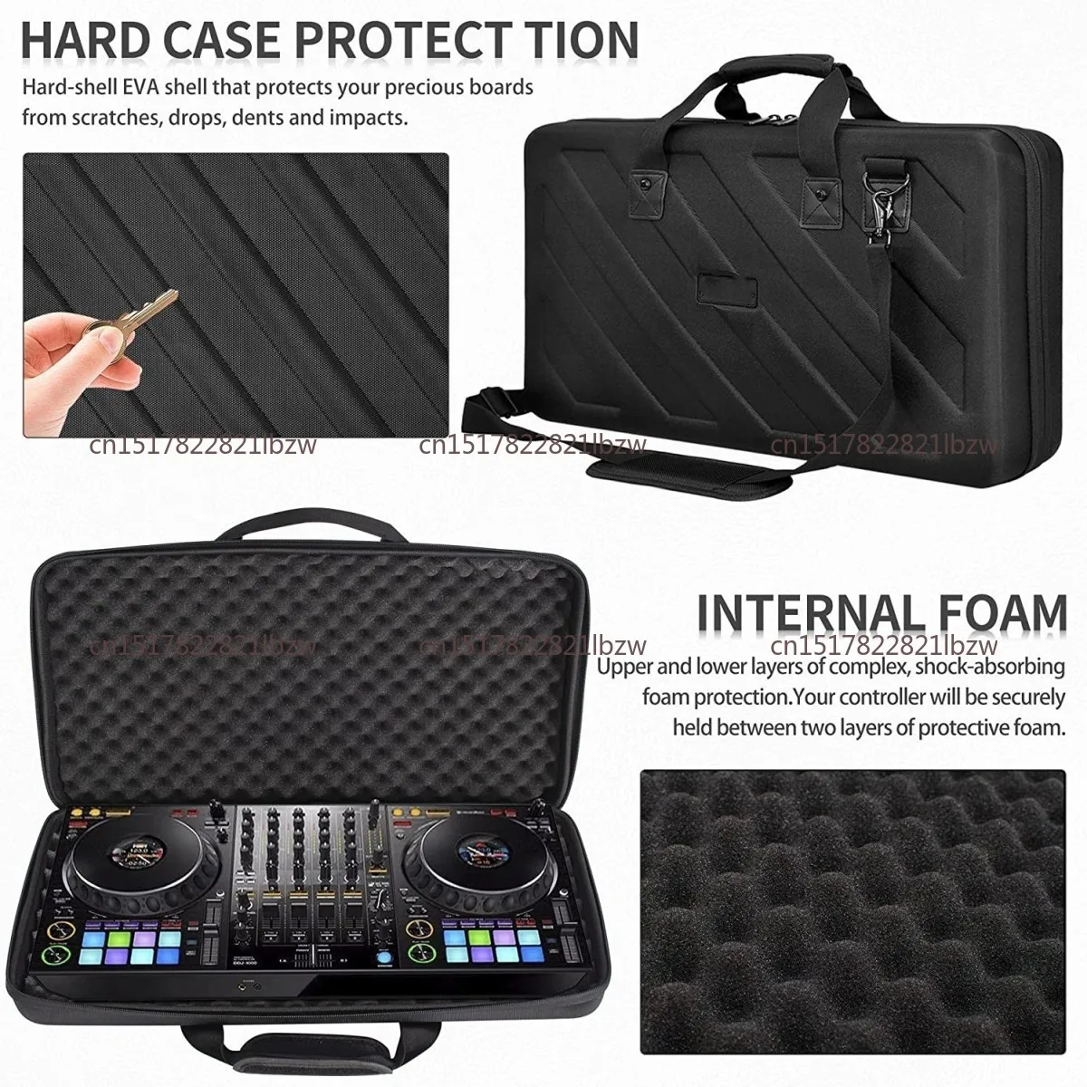 Waterproof DJ Controller Hard Case Shockproof Storage with Shoulder Strap Providing Durable and Reliable Protection for Gear