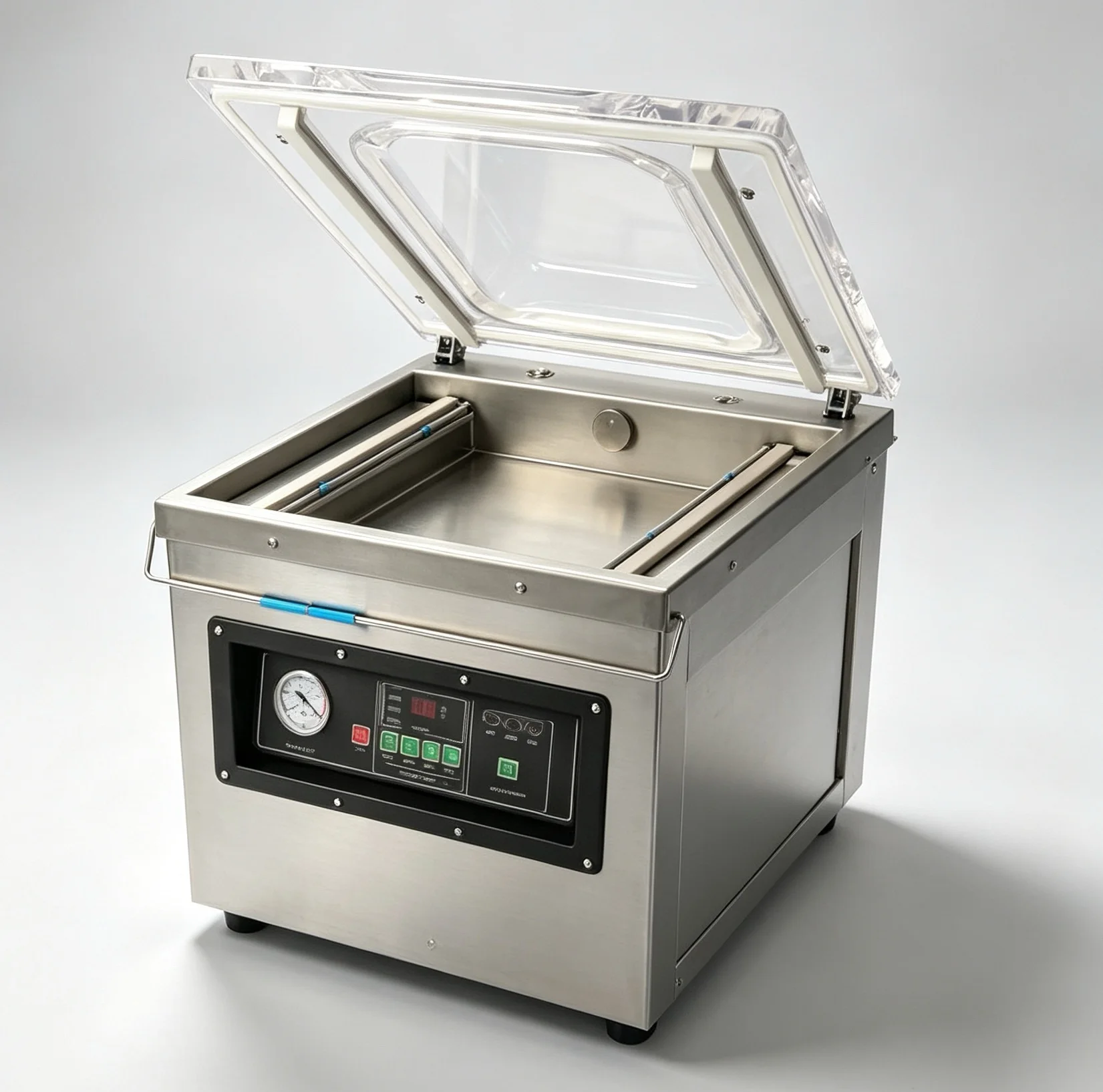 Table Top Single Chamber Vacuum Packaging Machine Stainless Steel Commercial Automatic Food Vacuum Sealer For Meat Sausage Fish