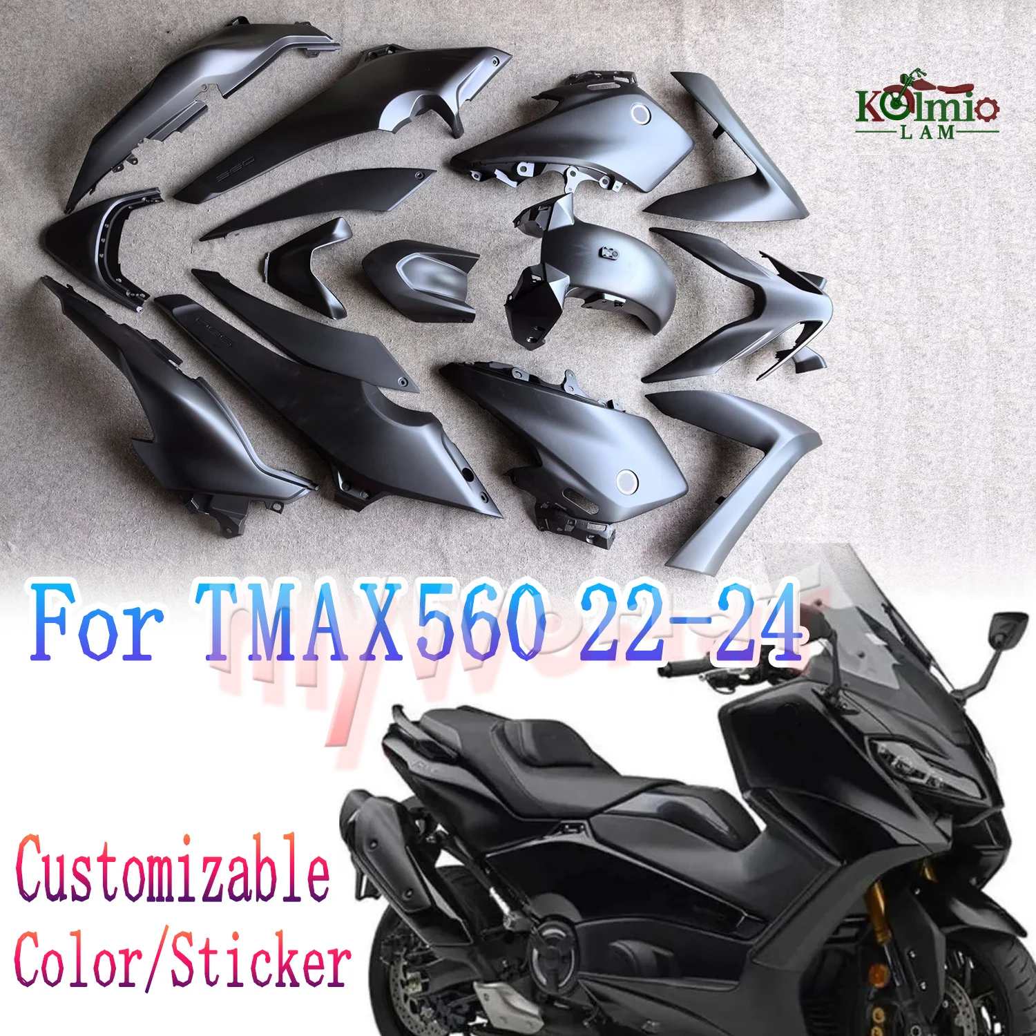 Fit for Yamaha TMAX560 2022 - 2024 Motorcycle Plastic Shell Fairing Bodywork Kit Panel Set Tmax Tech Max XP 560