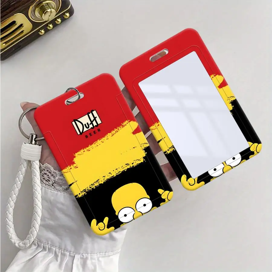 The Simpsons Bart 1 Stück Kartenhalter, einziehbarer Kreditkartenhalter, Halter für Kinderbuskarten mit Umhängeband, Bankausweis-Hülle