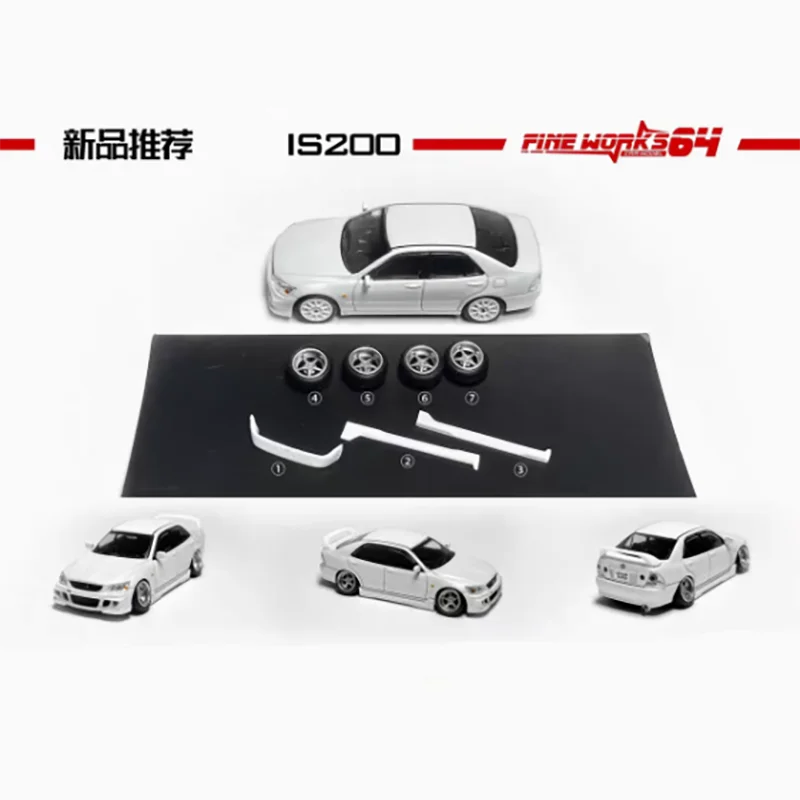 

FineWorks64 масштаб 1:64 Altezza IS200 с аксессуарами, модель автомобиля из сплава для коллекции, дисплея и подарка
