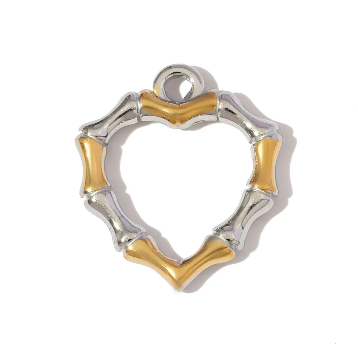 3Pcs/Lot Stainless Steel Heart Flower Charms Rhinestone Necklace Pendants For DIY Making Fashion Jewelry Accessory Wholesale