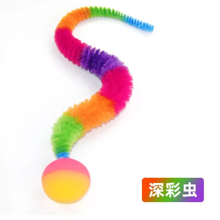 Cat interactive toys Tickle Cat Colorful bouncing ball Pet supplies Puzzle teasing indoor cat worm caterpillar elastic toy 고양이