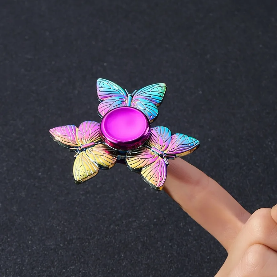 Colorful Metal Butterfly Spinner Toy, Sensory Finger Spinners for Tabletop Decor, Birthday Gifts, Durable Construction