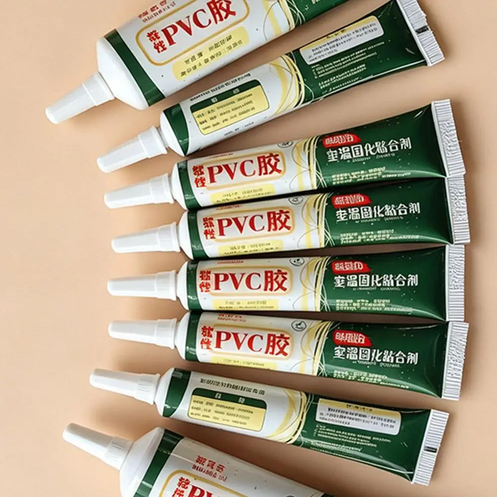 Transparent PVC Glue Ultra Clear Special Adhesive Flexible Liquid Glue with Precision Tip for PU Leather EVA Rubber