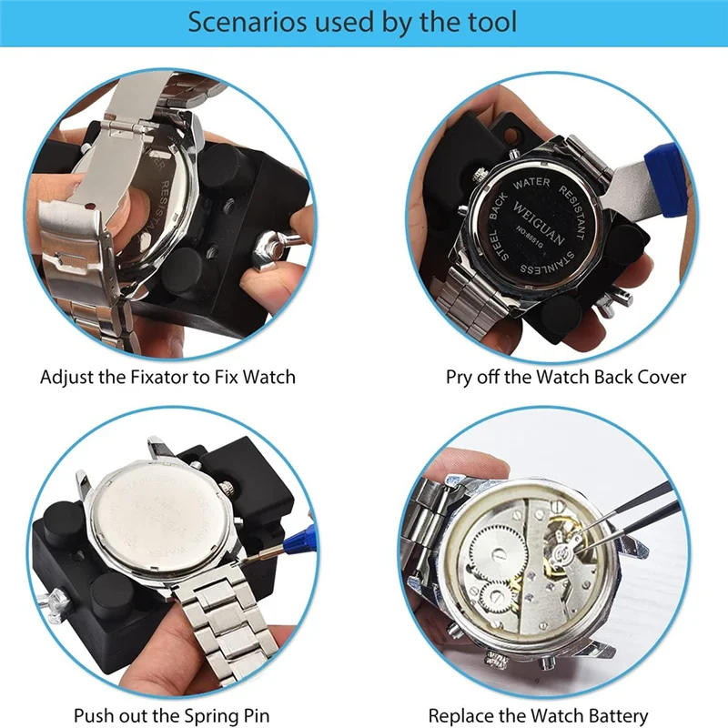 

ABGH-Watch Repair Tool Kit: For Maintenance Battery Replacement Watch Link Adjustment Back Disassembly