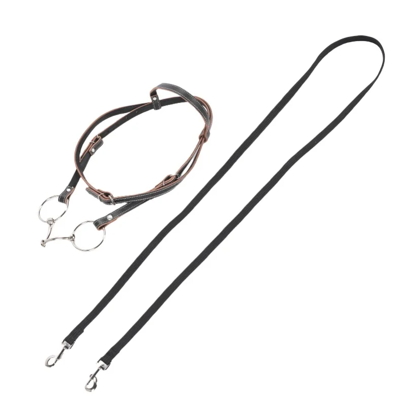

Horse Bridle With Rein Adjustable Size Cowhide Sturdy Comfortable Horse Headstall For Riding L