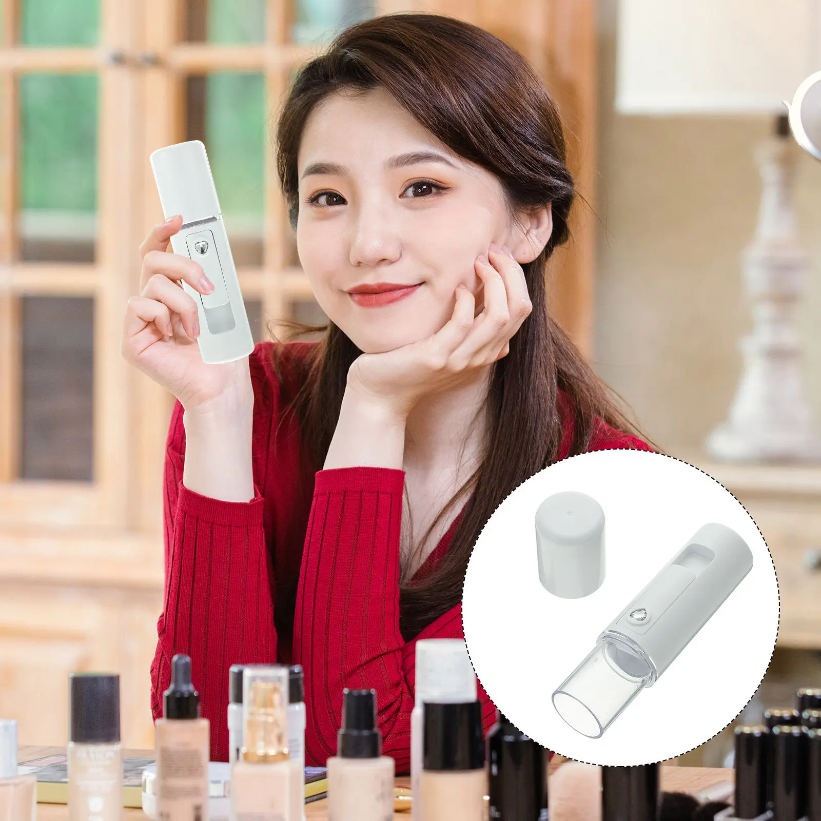 

Nanometer Sprayer Diamond Decoration Rechargeable Facial Mist Sprayer USB Portable Handheld Facial Spray Mist