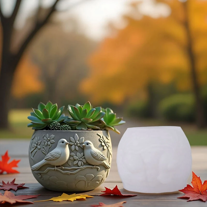 

LX9D Birds Planter Silicone Mold Suitable for Resin Art and Decorative Projects