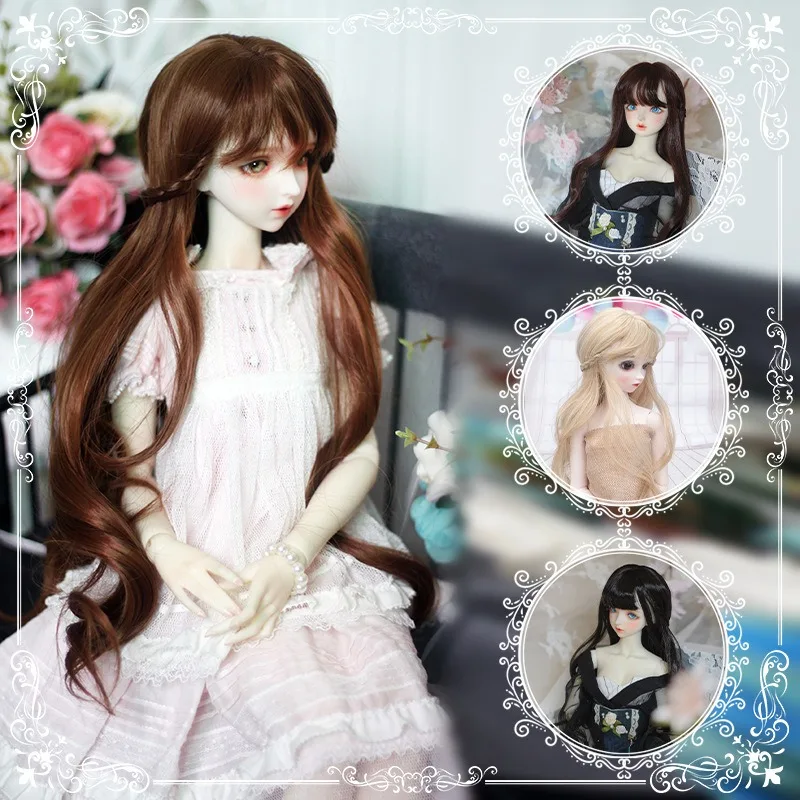 2D BJD 1/3&1/4&1/6 Dress Up Long Curly Hair Fashion Multiple Style Doll Girl DIY Makeup Accessories Children Toy Making Supplies