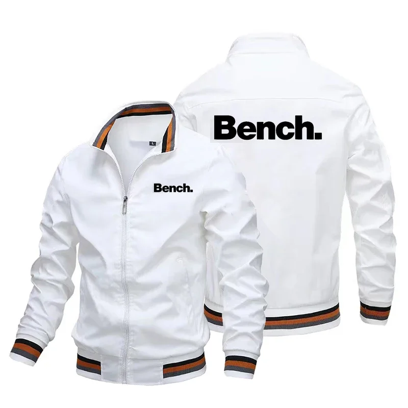 Men's Casual Jacket, Printed Windproof and Sun-proof Stand-up Collar Jacket, Men's Fashionable Daily Loose Top Autumn Coat