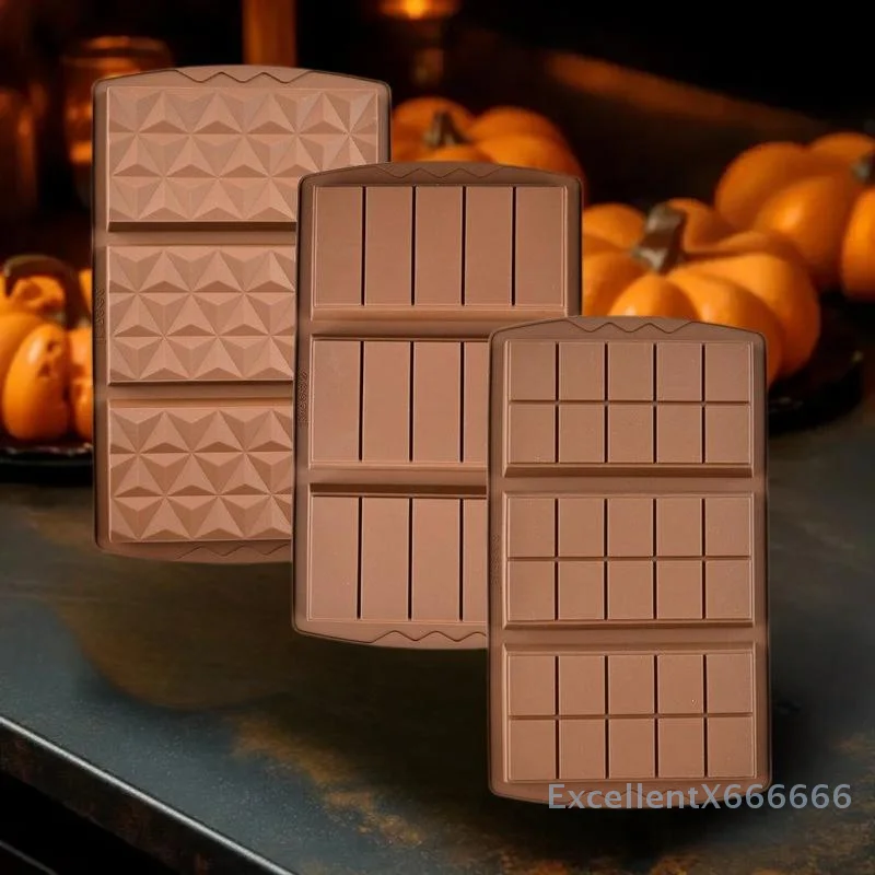 

3-in-1 Silicone Chocolate Bar Mold Rectangle Easy Release Durable Wax Melt Mould Bars Break Apart for Kitchen And Cooking