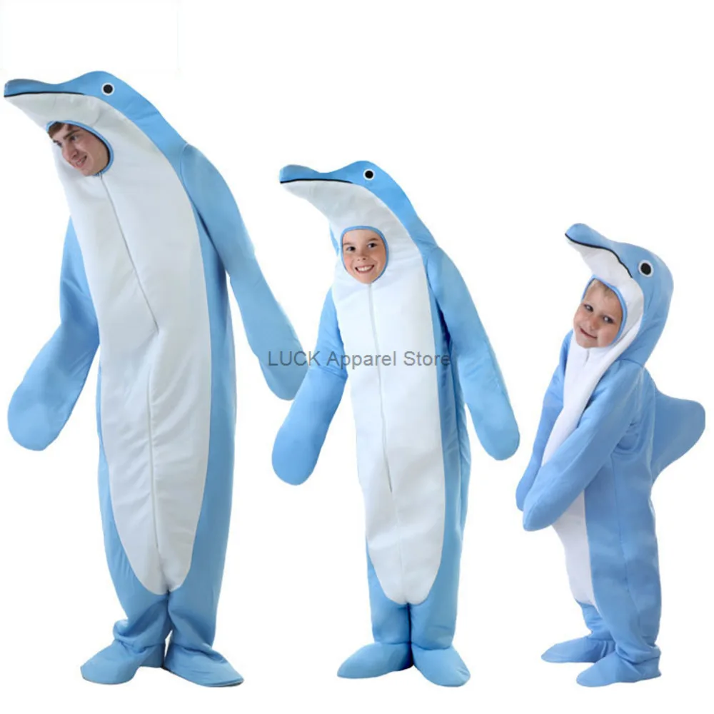

Halloween Cosplay Children's Day School Performance Costume Adult Children Marine Animal Dolphin Costume Parent-child Costume
