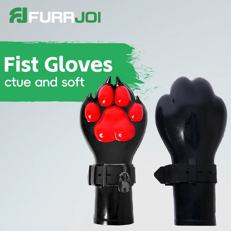 Furrjoi Silicone Fist Gloves Dog’s Paw Furry Fetish Cosplay Color Custom Available Puppy Play Halloween Party Costumes