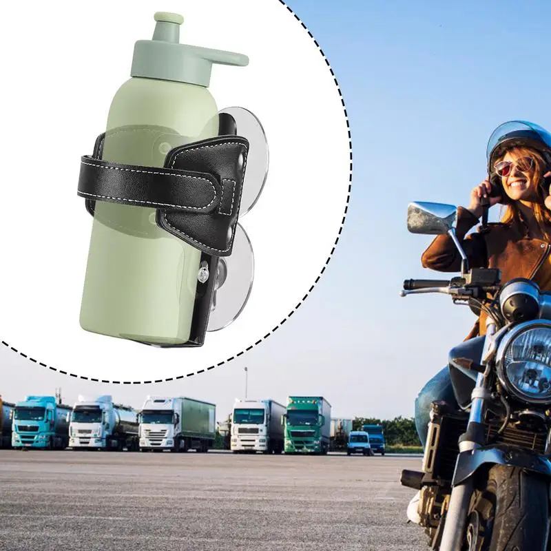 Adjustable Ultra light Coffee Cup Holder Motorcycle Leather Bottle Holder Motorbike Adjustable Drink Cup Beverage Mount Stand