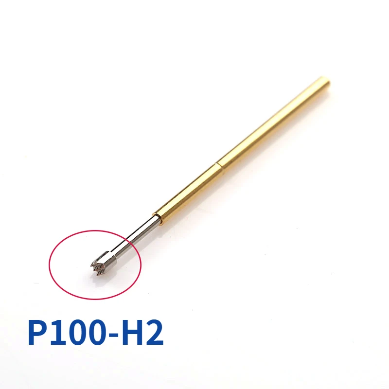 

100PCS P100-H2 Nine-jaw Plum Blossom Head Spring Test Pin Outer Diameter 1.36mm Pin Length 33.35mm for Circuit Board Testing