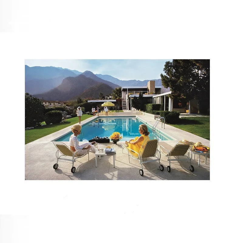 Retro Poolside Host Luxury Lifestyle By Slim Aarons, Print Art Canvas Poster, For Living Room Decor, Home Wall Picture