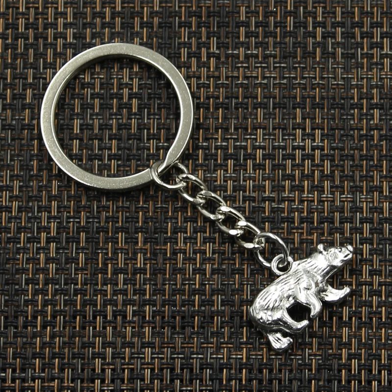 جديد الموضة المفاتيح 24x15 مللي متر الدب القطبي كاليفورنيا المعلقات DIY بها بنفسك الرجال المجوهرات سيارة مفتاح سلسلة حلقة حامل تذكارية للهدايا