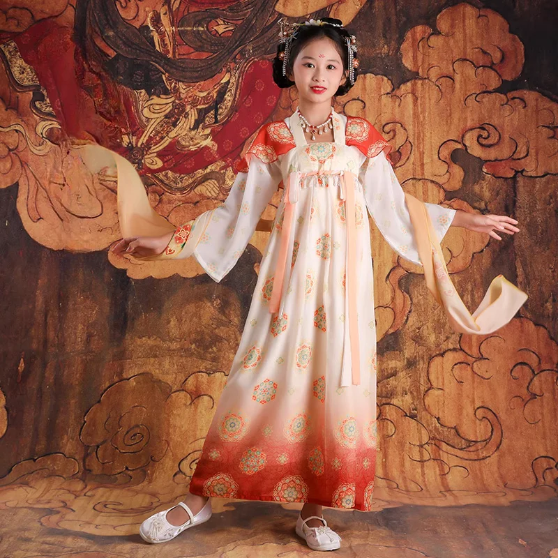 Dunhuang-vestido de rendimiento de Feitian para niña, falda Ru, Hanfu de estilo chino, disfraz antiguo, novedad de 2024