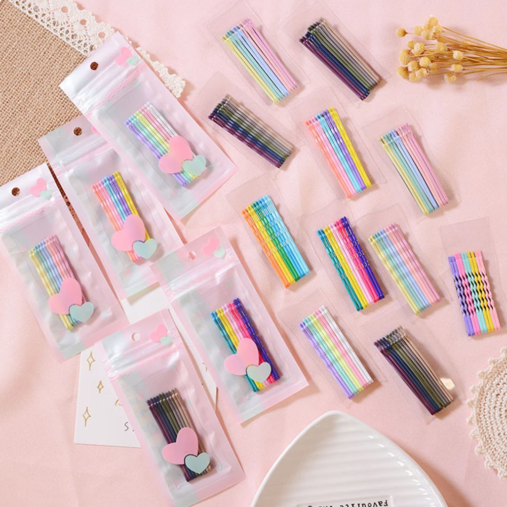 

10pcs Candy Color Hair Clips Metal Bobby Pins Waved Curly Barrettes Styling Accessories for Women And Girls Long Headwear