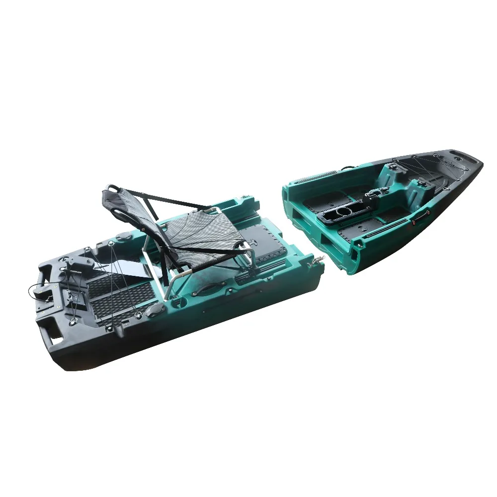 9.5FT المهنية واحدة الجلوس أعلى 2 قطعة القسم VK وحدات الصيد دواسة محرك قارب Hdpe البلاستيك فتل بجولة #6