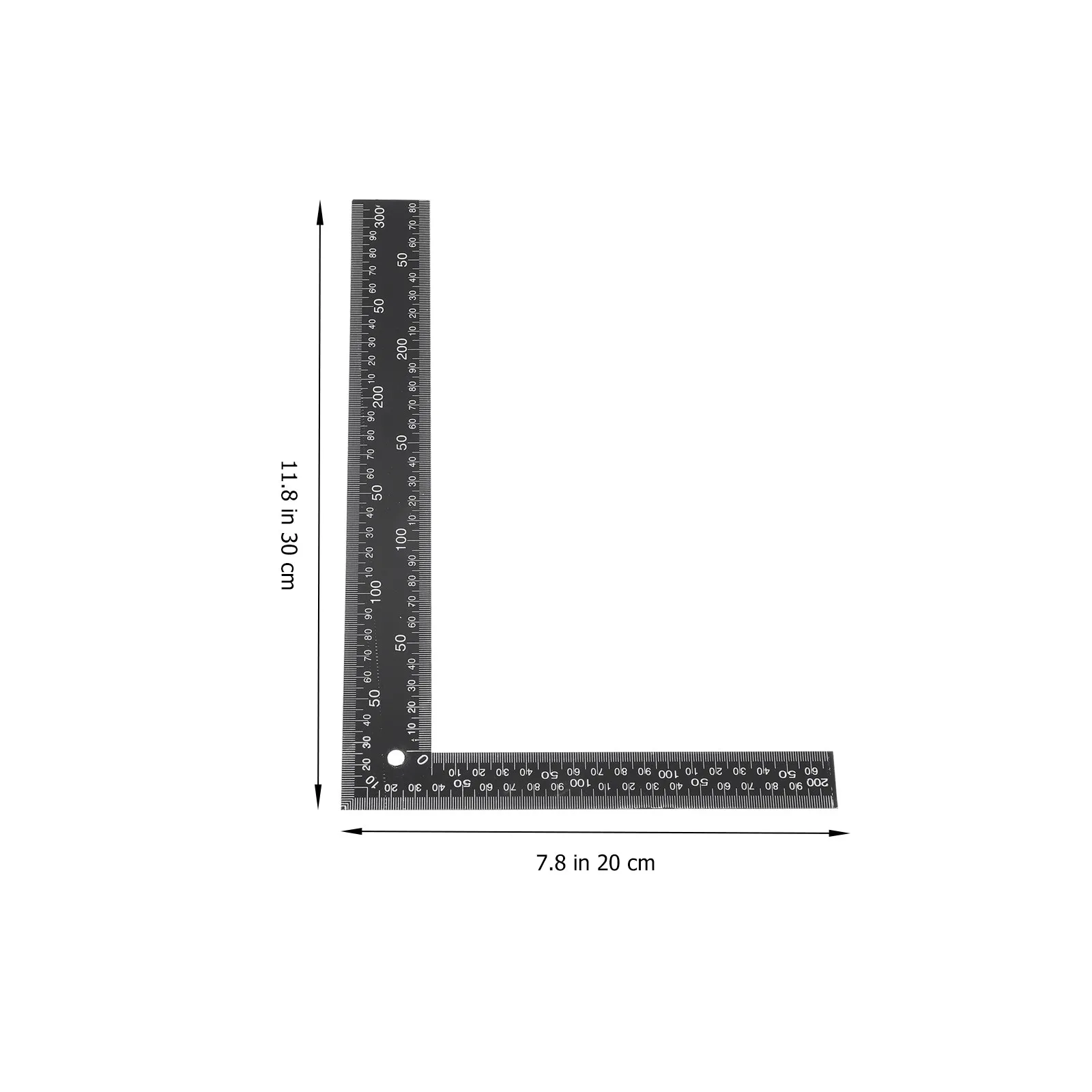 2Pcs Steel L-Shaped Drawing Ruler, 90° Precision Angle Tool for Engineers, Carpenters, Students & Teachers