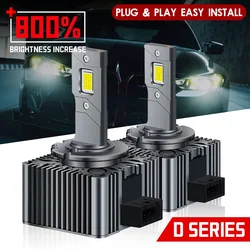 2PCS D1S D3S LED Car Headlights Bulbs D2S/R D4S/R D5S D8S Turbo Lights 300W Cool White Auto Lamp Plug&Play HIDConversion Kit 12V