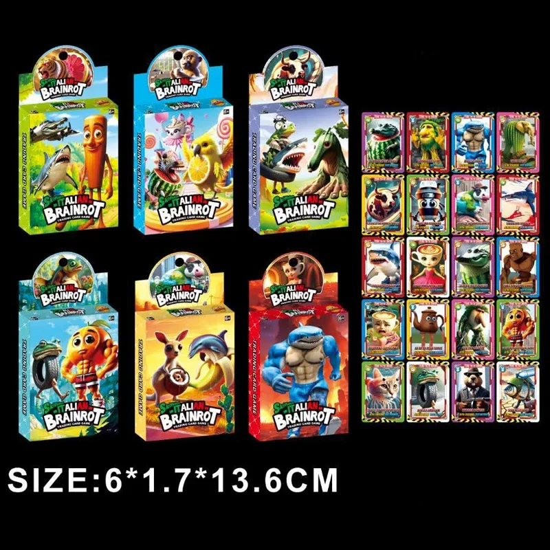 24PCS Laser Card Italian Brainrot Cards Tralalero Tralala Card Games Tungtungtungsahur Collection Card Classic Toy Kids Gift