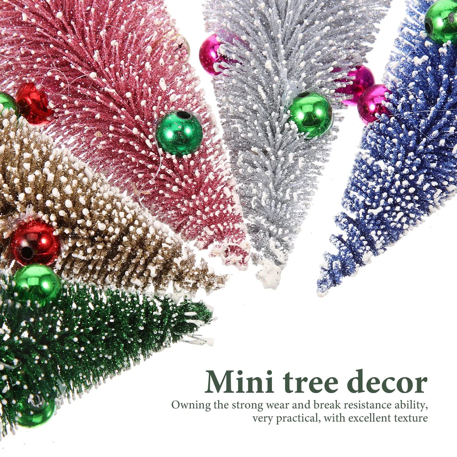 

12Pcs Small Xmas Tree Decor Tabletop Christmas Tree Craft for Home Office Bookshelf Cabinet Windowsill Decoration