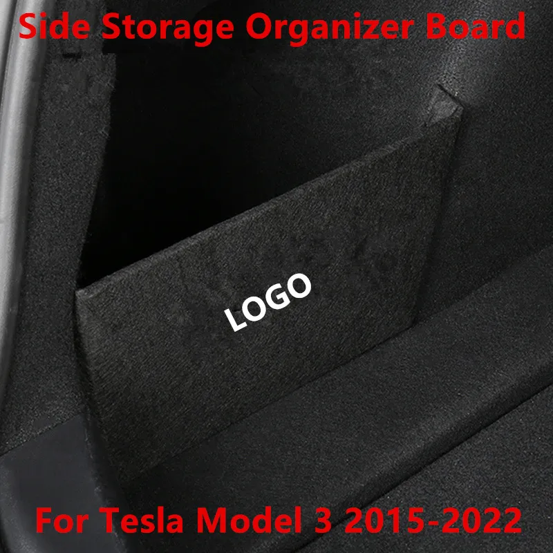 1Pc Car Side Storage Organizer Board Partitions on Both Sides of The Trunk Partition Tail Box for Tesla Model 3 2015-2022