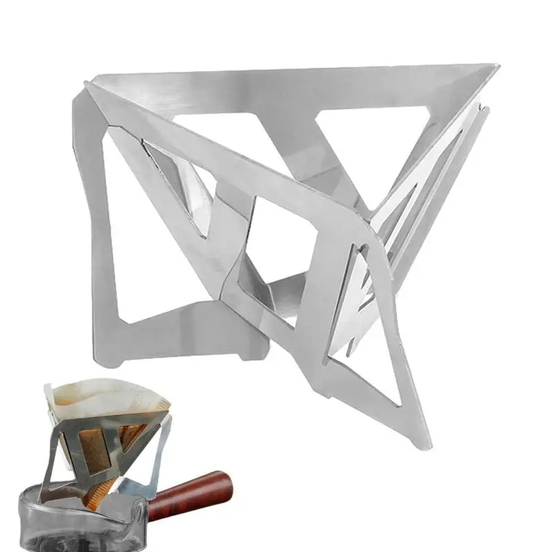 

Portable Foldable Coffee Filter Stainless Steel Easy Clean Reusable Coffee Funnel Paperless Pour Over Holder Coffee Dripper