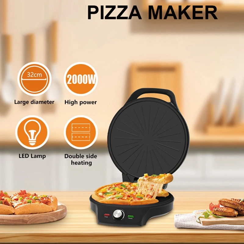 

32Cm Pizza Maker Breakfast Machine Non-Stick Sandwiches Double -Sided Heating Pizza Grill Home Pizza Machine