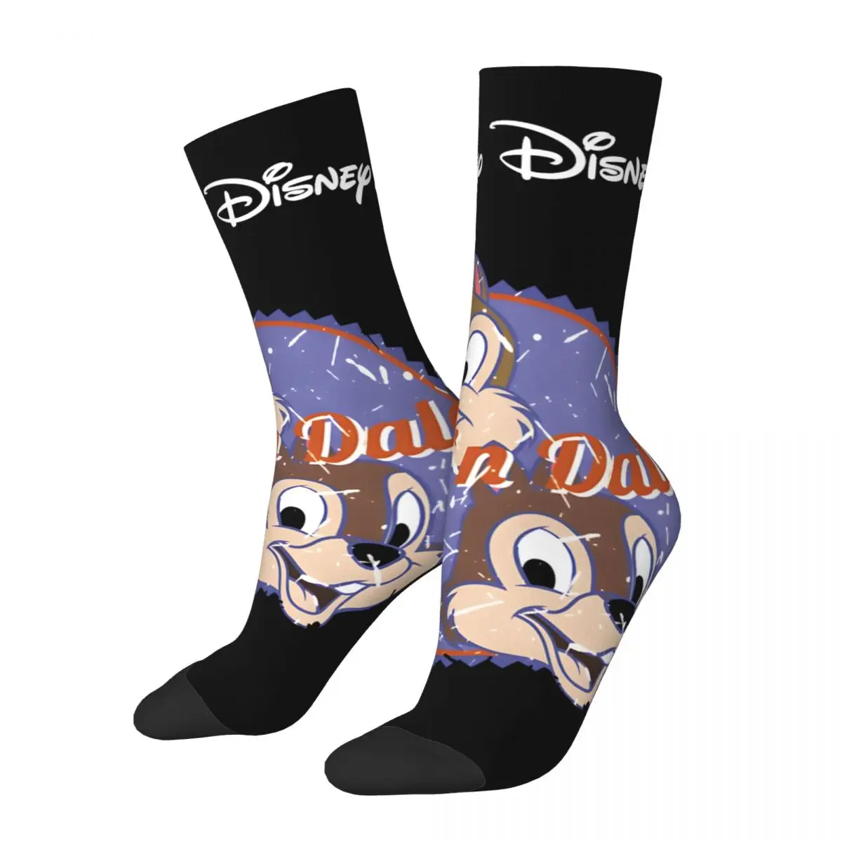 Funny Happy The Cartoon Men's Socks Retro Harajuku Disney Rescue Rangers Hip Hop Novelty Seamless Crew Crazy Sock Gift Printed