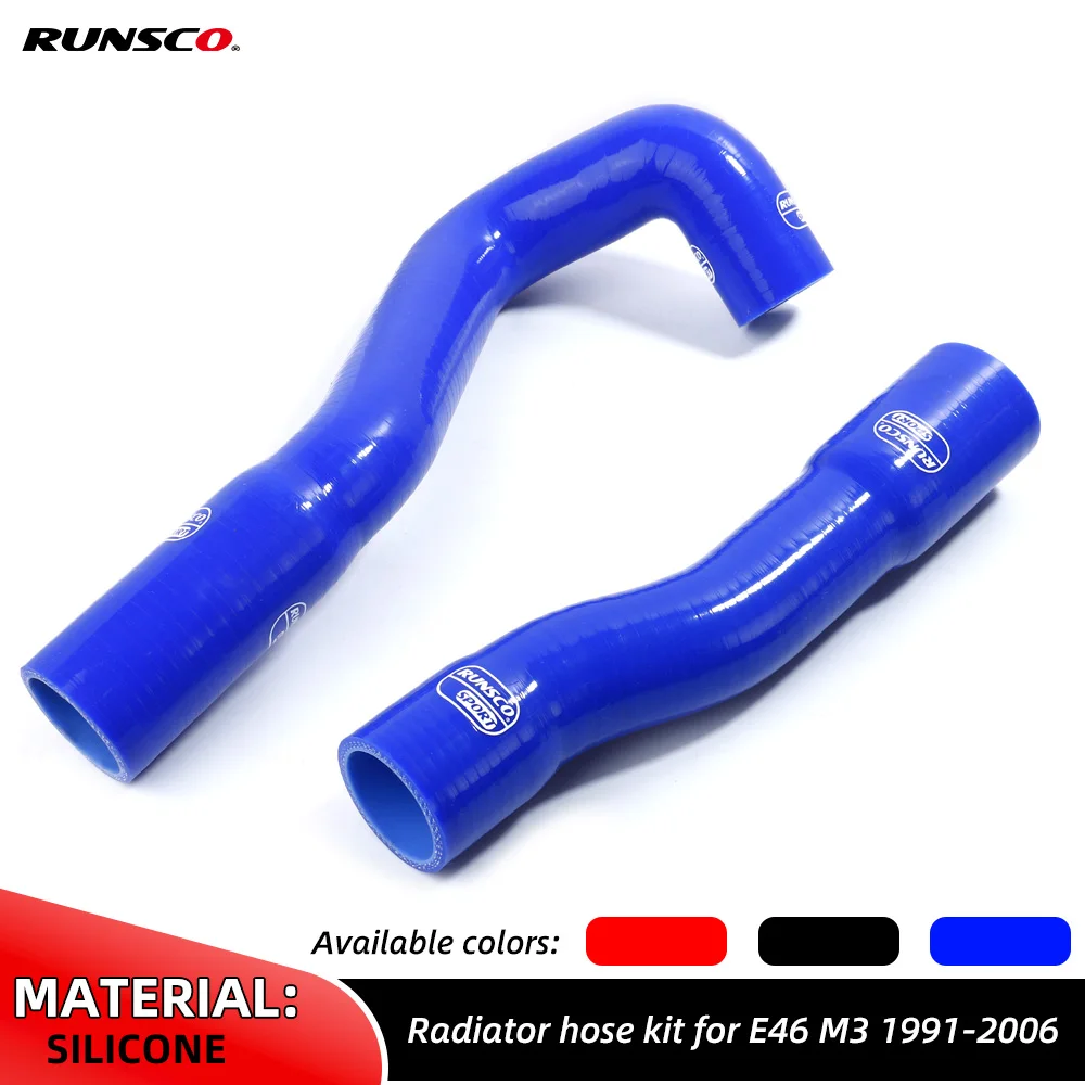 Silicone Coolant Radiator Hose Kit for For BMW E46 M3 1999-2006 Silicone Coolant Hose Blue Red Black 2PCs/Set