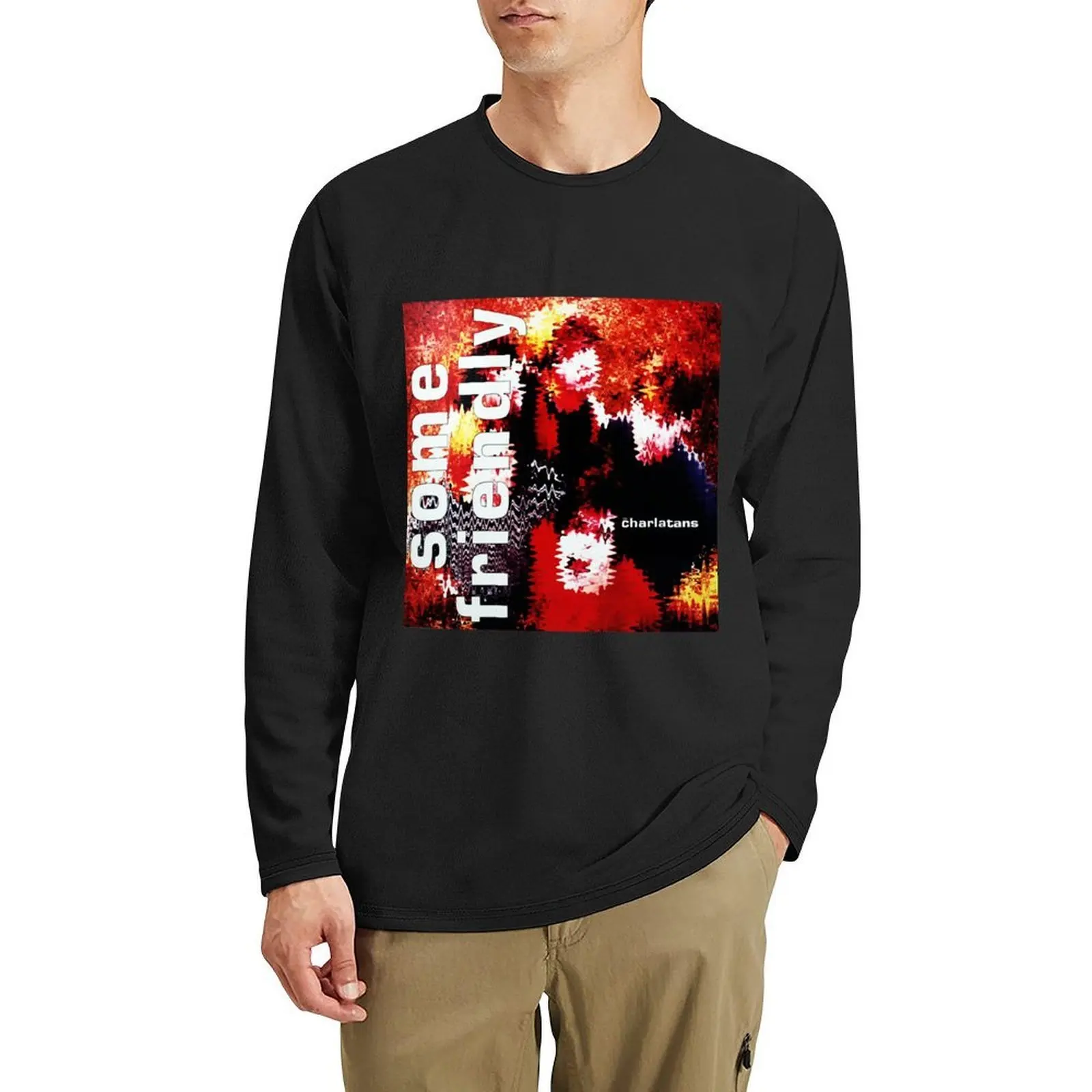 

Mens Womens The Charlatans Some Friendly MusicFans Long T-Shirt kawaii clothes Aesthetic clothing mens t shirt graphic