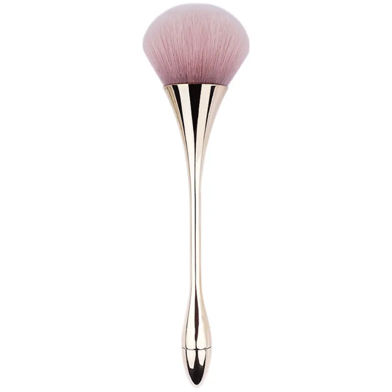 1PCS Little Waist Rose Gold Pink Loose Powder Makeup Brush Plastic Handle Soft Non Powdery Non Shedding Makeup Brush Tool