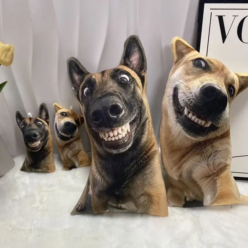 Custom Funny Wacky Cat Dog Zany 3D Shape Pillow Personalized Pet Pillow From Photo Pet Loss Memorial Gift Stuffed Toys Dolls