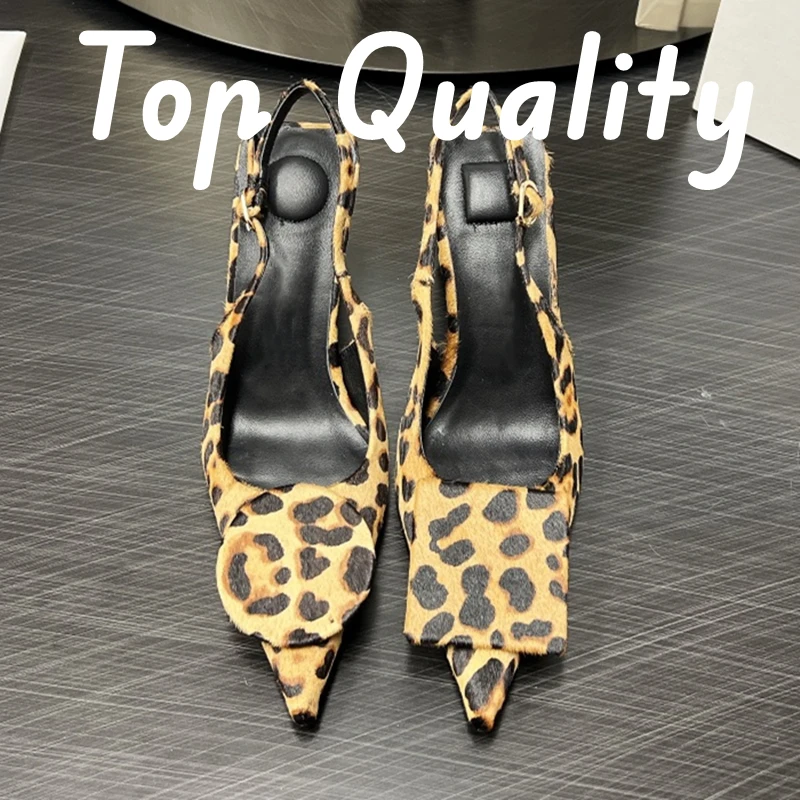 

2024 New Woman High-heeled Shoes sandal flat shoes Ultra high heel design 8.5CM Genuine leather sole material Sharp tip design