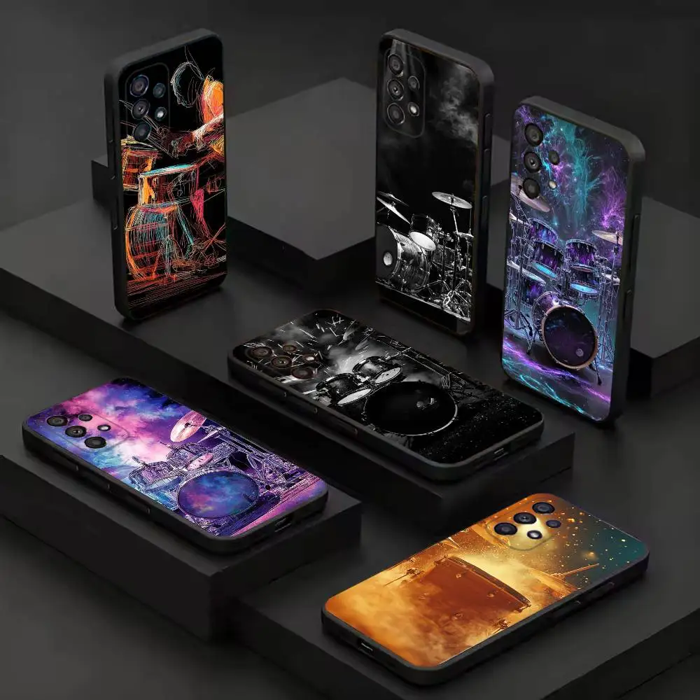 Drum Drummer fashion Phone Case For Samsung S9,10,21,30,22,23,24,25,26,Ultra,Plus,Lite,FE,4,Black Smartphone