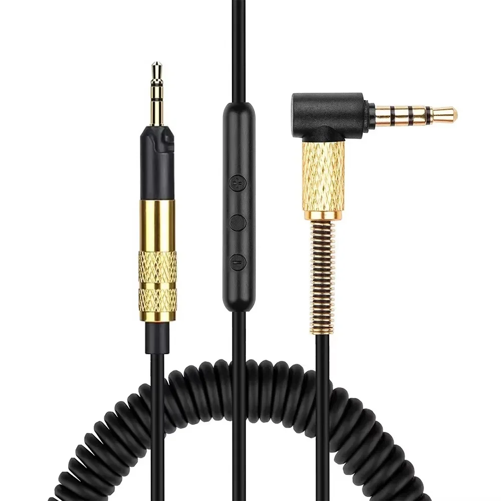 Cabo de extensão de mola de áudio estéreo de substituição OFC para fones de ouvido Audio-Technica ATH-PRO5X