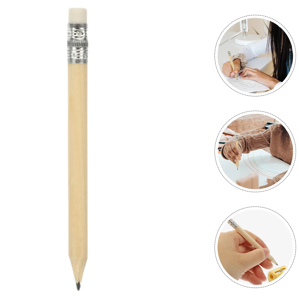 100 Pcs Short Pencil Drawing Wood Pencils Mechanical Writing Convenient Lead Sketching Multi-function Handheld Wooden