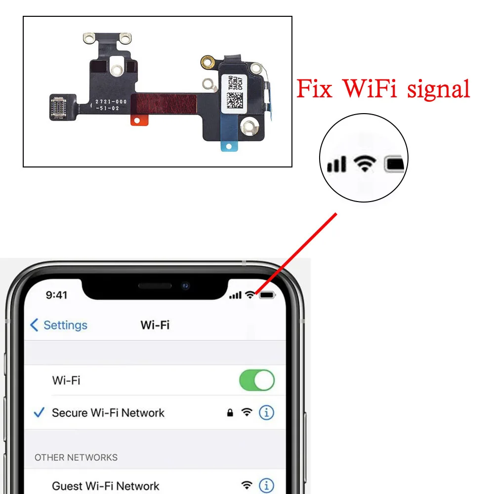 WiFi Antenna Signal Flex Cable Ribbon For iPhone X XR XS Max Replacement Parts
