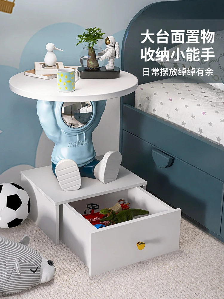 yyhcCreative Kids Bedside Tables Boys Bedroom Alternatives Small Shelves Astronaut Couch Side Few Cartoon Tables