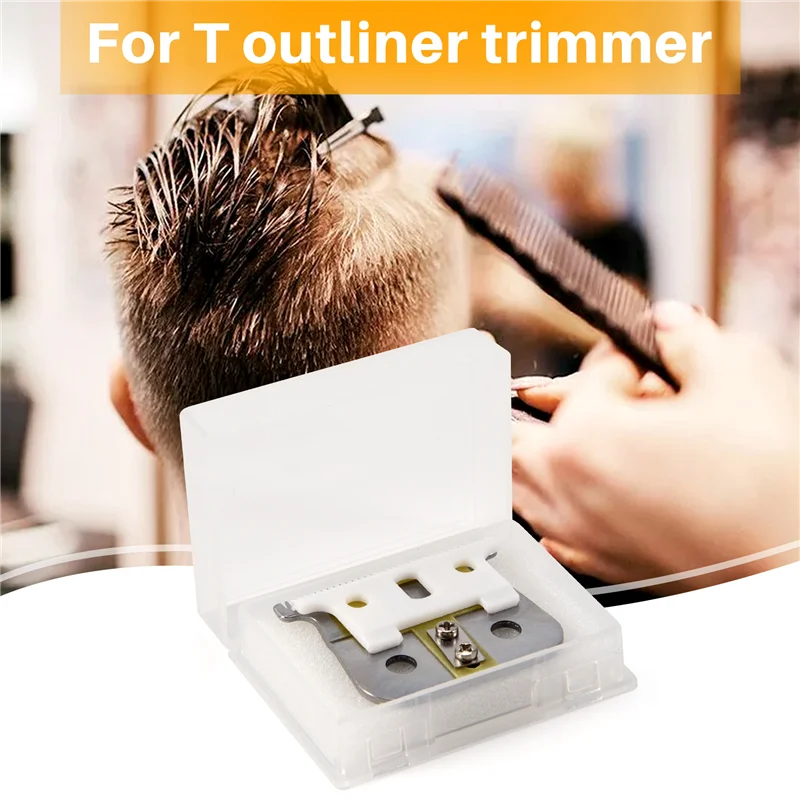 قطع غيار الأجهزة باللون الفضي لشفرة T Outliner لـ Andis لـ T Outliner، لشفرة بديلة Andis Gtx، شفرة T بيضاء + شفرة فضية