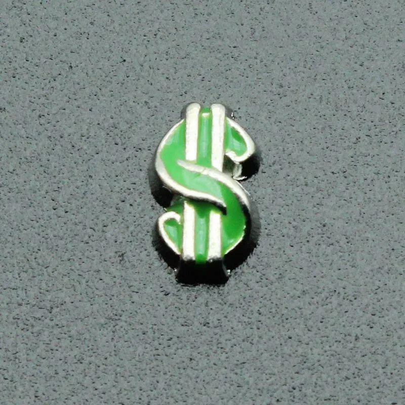 Hot Selling 20pcs/lot Dollar $ Floating Charms Living Glass Memory Lockets DIY Jewelry Accessory