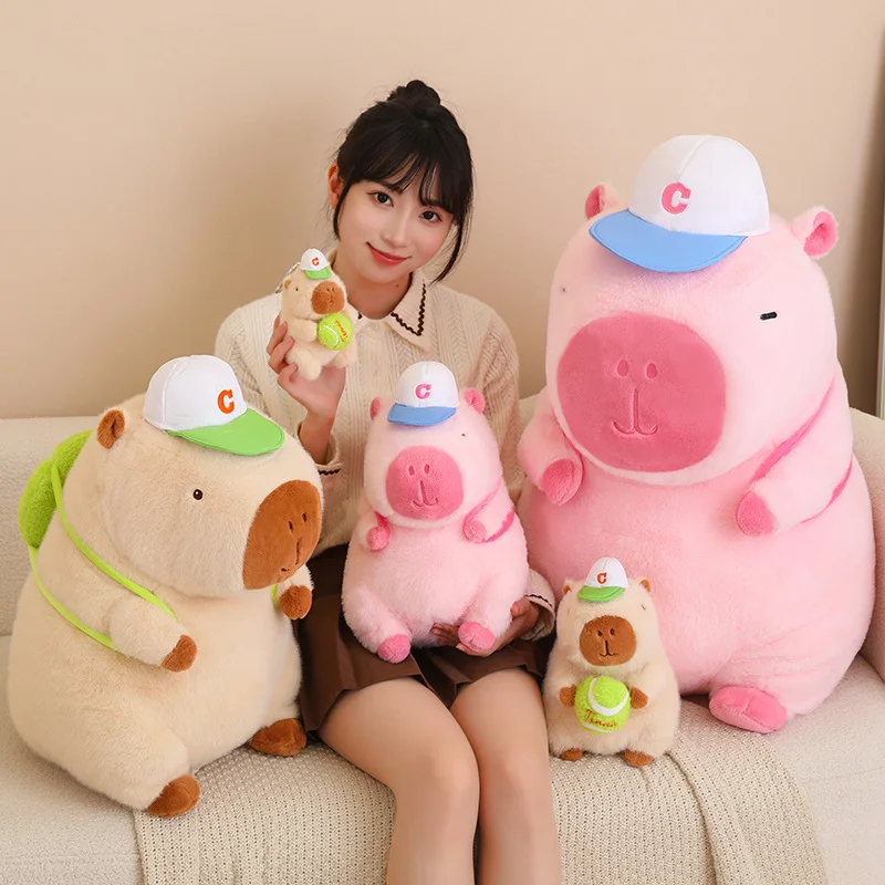 Juguete de peluche Kawaii Capybara para niñas y niños, muñeco de peluche de 15-48cm, lindo Animal de peluche, colgante para mochilas, bolsas, regalo