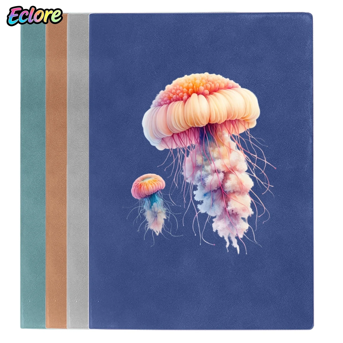 Vintage Leather Notebook with Jellyfish Pattern, Creative Journal for Office, Student Study, Personal Diary, Birthday or Meeting